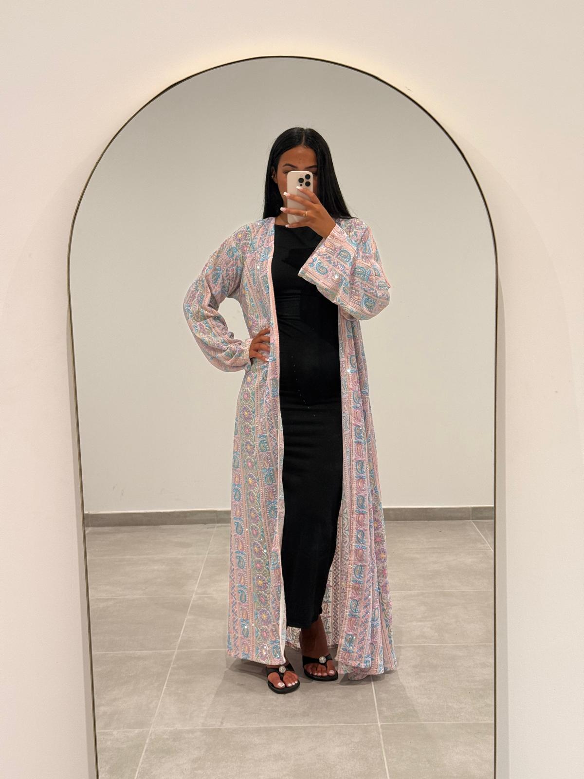 Kimono sari indien rose clair