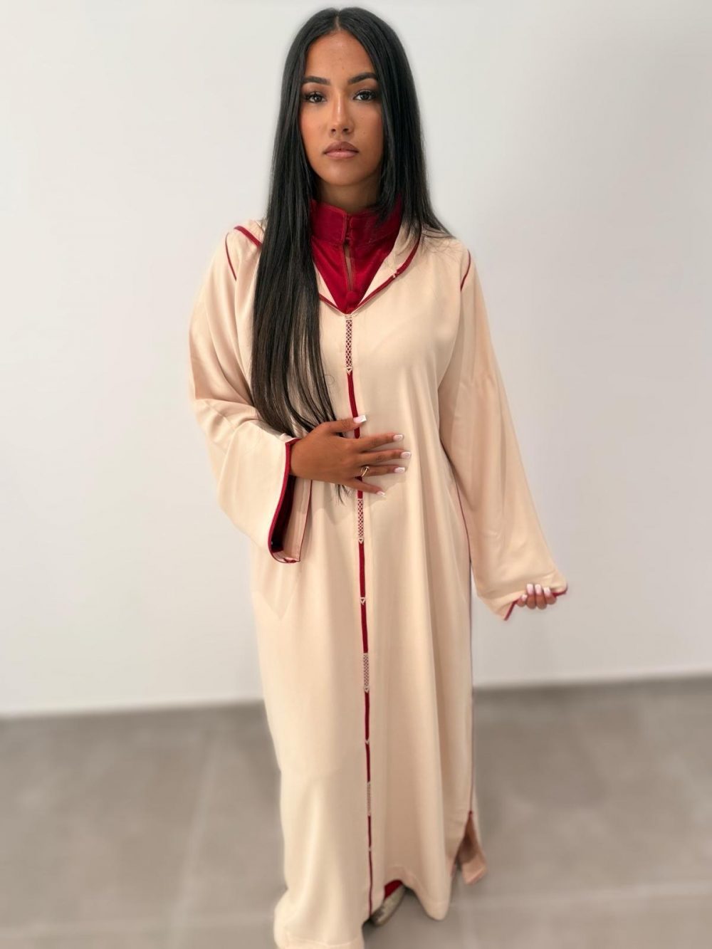 Jelaba beige & robe style japon en satin