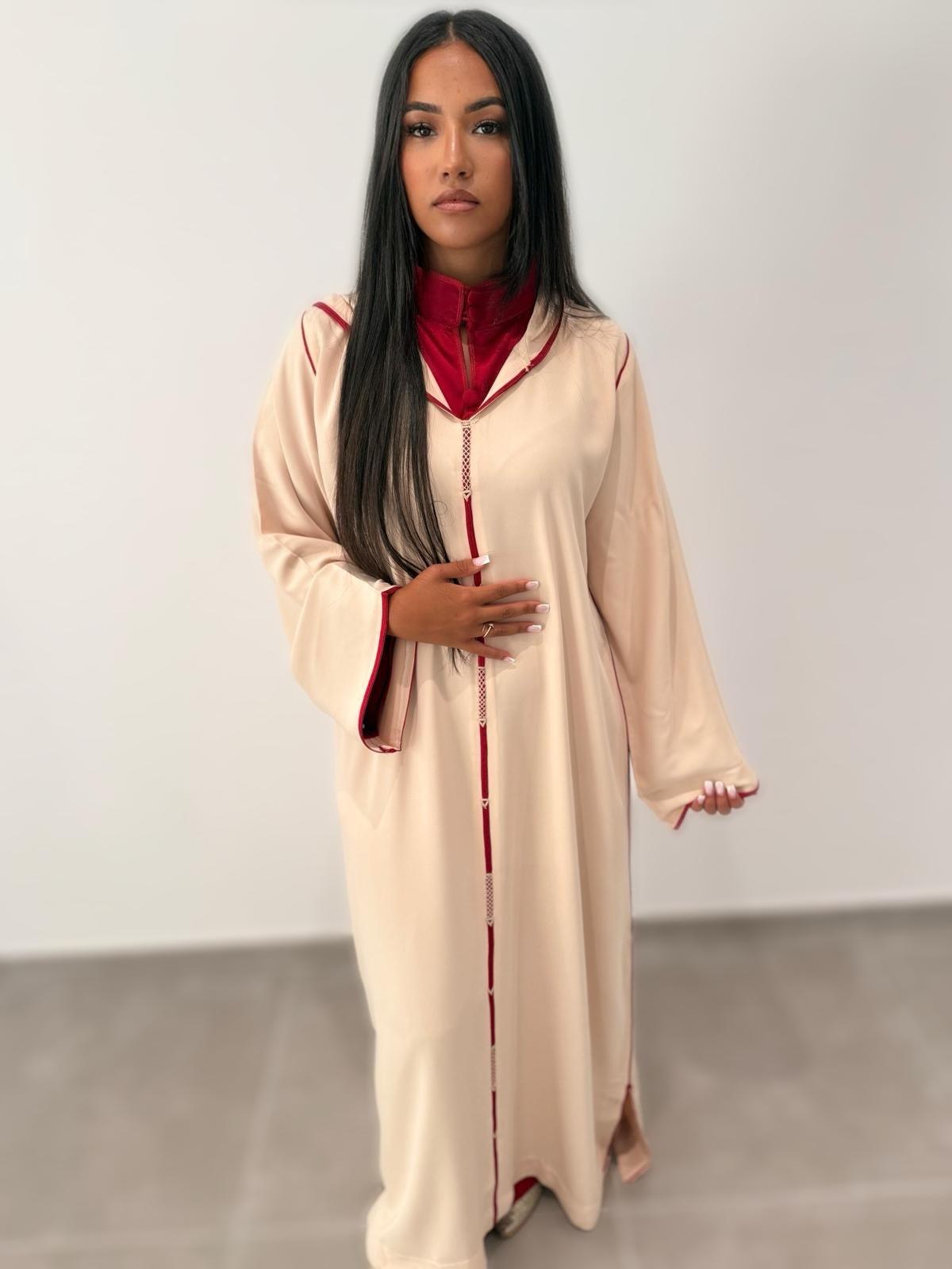 Jelaba beige & robe style japon en satin