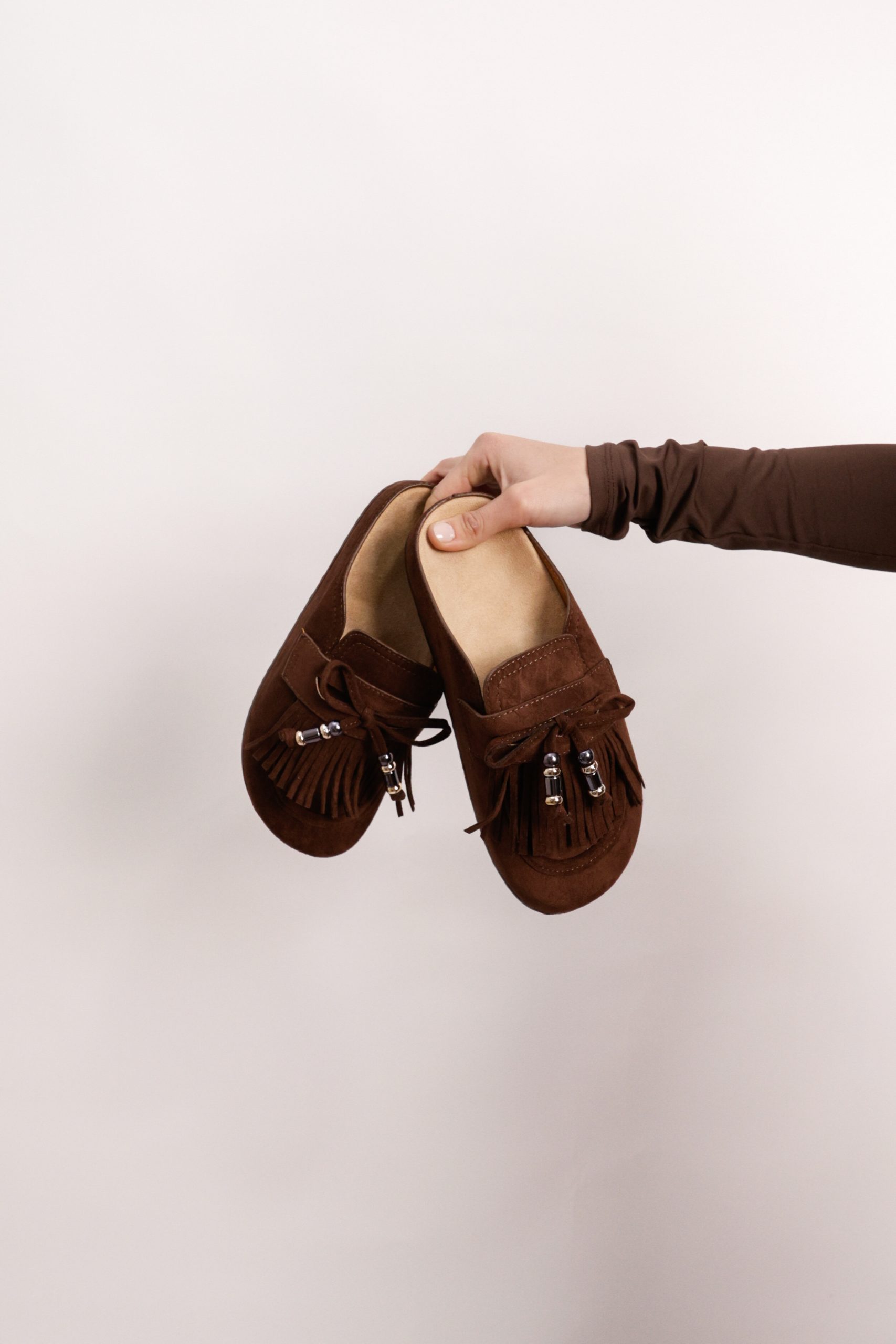 Mules à franges | Marron