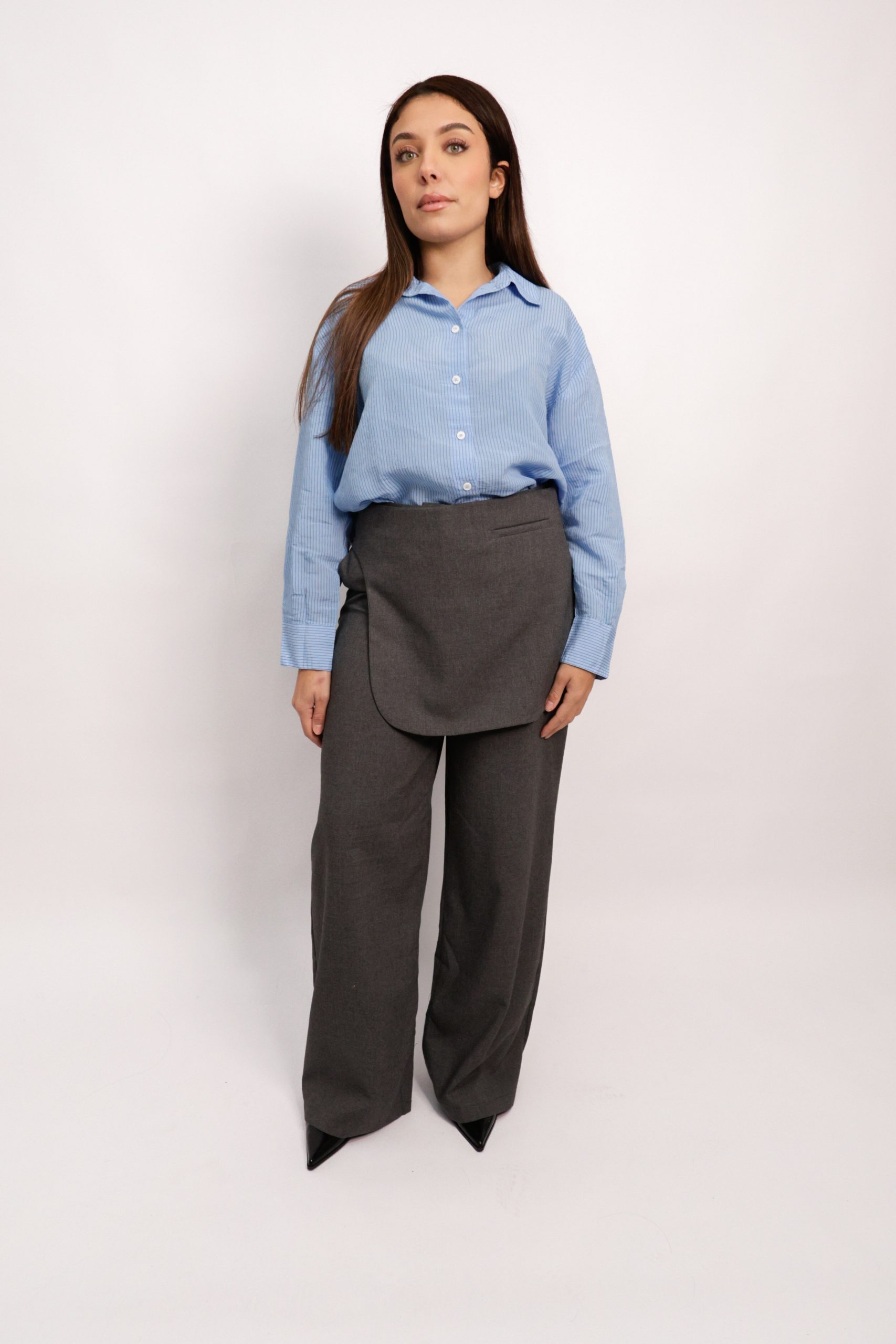 Pantalon Tailleur Portefeuille | Gris