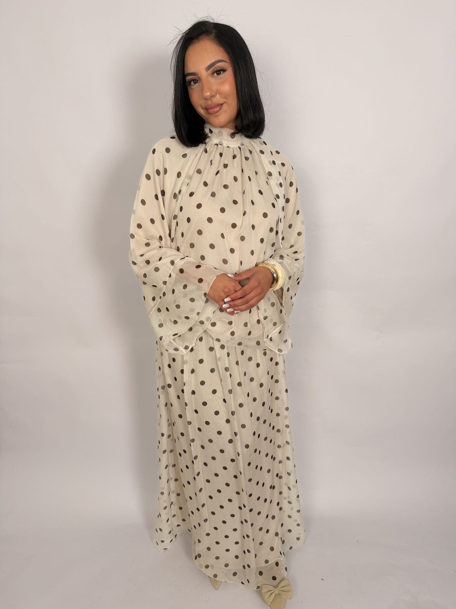 Ensemble blouse & jupe à pois